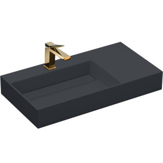 REA Archi umyvadlo na desku - konglomerát, 90cm, šedá matná  REA-U4304