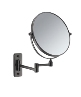 GAIA kosmetické zrcátko závěsné, Ø 230mm, oboustranné, gun metal
