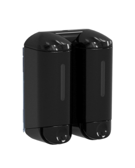 SHOWER SMALL dvojitý dávkovač tekutého mýdla, 2x170ml, černá A94603 58283