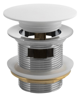 Vanová výpust 6/4", click-clack, rockstone, bílá mat 56153