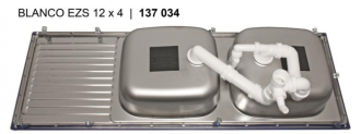 Blanco TOP EZS 12x4-2 dřez vestavný nerez přírodní lesk nerez 500 374
