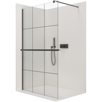 CERANO Sprchová zástěna Walk-in Onyx T L/P  chrom, grafitové sklo 100x70