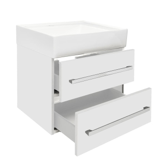 Koupelnová skříňka s umyvadlem SAT Cube Way 60x53x46 cm bílá lesk CUBE46602BISATCW