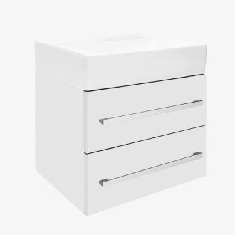 Koupelnová skříňka s umyvadlem SAT Cube Way 60x53x46 cm bílá lesk CUBE46602BISATCWL