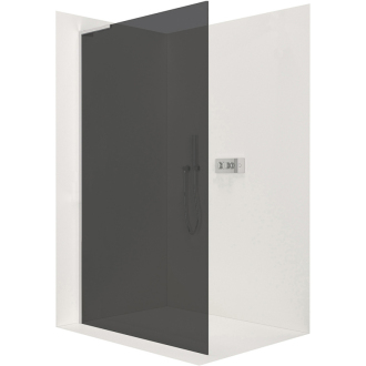 CERANO Sprchová zástěna Walk-in Onyx L/P L-levá  chrom, grafitové sklo 150x200