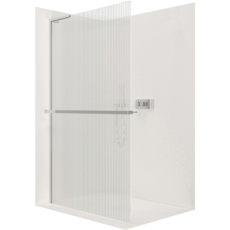 CERANO Sprchová zástěna Walk-in Onyx L/P +držák L-levá  chrom, rýhované sklo 100x200