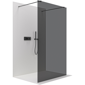 CERANO Sprchová zástěna Walk-in Onyx Duo L/P  černá mat, grafitové sklo 60x200