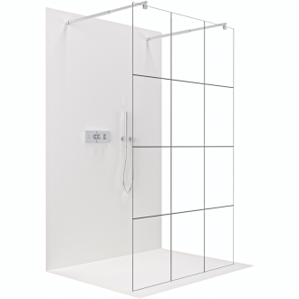 CERANO Sprchová zástěna Walk-in Onyx Duo L/P kulatá  8mm chrom/industriální sklo 120x200