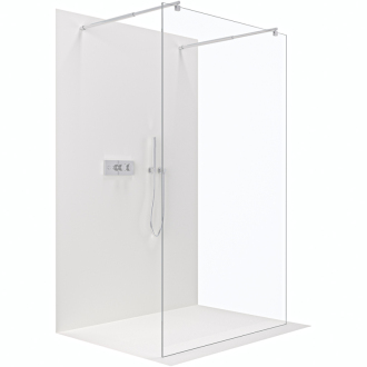 CERANO Sprchová zástěna Walk-in Onyx Duo L/P kulatá  chrom, transparent sklo 50x200