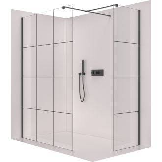 CERANO Sprchová zástěna Walk-in Onyx T L/P  chrom, grafitové sklo 160x80