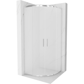 MEXEN RIO sprchový kout čtvrtkruh 80x80x190 cm 5mm chrom-satén 863-080-080-01-30