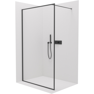 CERANO Sprchová zástěna Walk-in Moreli L/P černá mat, transparent sklo 150x200