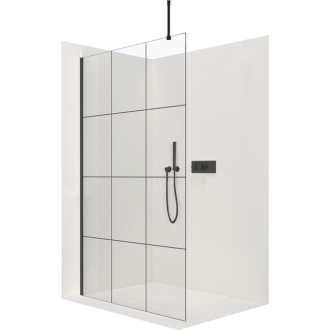 CERANO Sprchová zástěna Walk-in Onyx Top Cube L/P  černá mat, industriální sklo 140x200