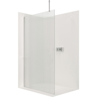 CERANO Sprchová zástěna Walk-in Onyx Top Cube L/P  chrom, rýhované sklo 140x200