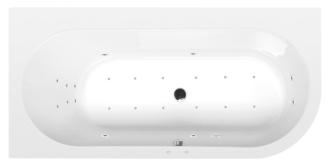 ASTRA L hydromasážní vana, 165x80x48cm, Attraction Hydro-Air, chrom 56851