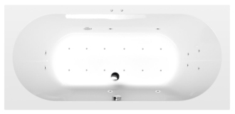 LEVANA hydromasážní vana, 170x80x39cm, Active Hydro-Air, chrom 56873