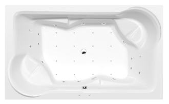 DUO hydromasážní vana, 200x120x45cm, Active Hydro-Air, chrom 56927