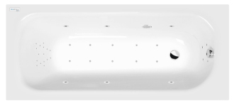 EBRO hydromasážní vana, 170x75x39cm, Highline Hydro-Air, chrom 56943