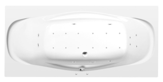 GARDA hydromasážní vana, 190x90x44cm, Active Hydro-Air, chrom 56975