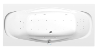 GARDA hydromasážní vana, 190x90x44cm, Highline Hydro-Air, chrom 56979