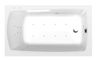 LILY hydromasážní vana, 140x70x39cm, Attraction Hydro-Air, chrom 57019