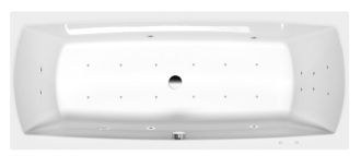 LILY hydromasážní vana, 170x70x39cm, Attraction Hydro-Air, chrom 57031