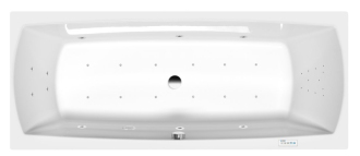 LILY hydromasážní vana, 170x70x39cm, Highline Hydro-Air, chrom 57033