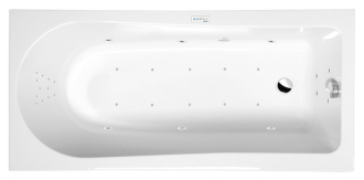LISA hydromasážní vana, 150x70x47cm, Highline Hydro-Air, chrom 57039