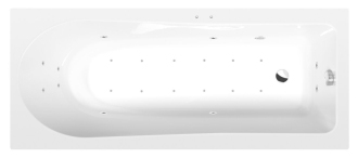 LISA hydromasážní vana, 170x70x47cm, Active Hydro-Air, chrom 57047