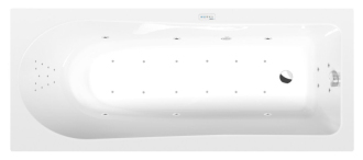 LISA hydromasážní vana, 170x70x47cm, Highline Hydro-Air, chrom 57051