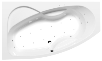 MAMBA L hydromasážní vana, 160x95x44cm, Active Hydro-Air, chrom 57053