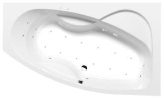 MAMBA R hydromasážní vana, 160x95x44cm, Active Hydro-Air, chrom 57059