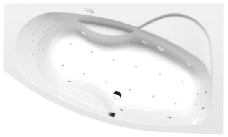 MAMBA R hydromasážní vana, 160x95x44cm, Highline Hydro-Air, chrom 57063