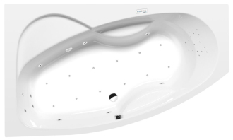 MAMBA L hydromasážní vana, 170x100x44cm, Highline Hydro-Air, chrom 57069