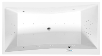 QUEST hydromasážní vana, 180x100x49cm, Highline Hydro-Air, chrom 57159