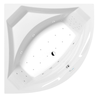 ROSANA hydromasážní vana, 140x140x49cm, Highline Hydro-Air, chrom 57171