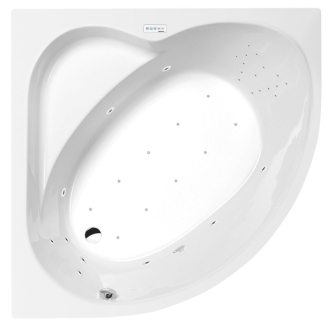 SIRIUS hydromasážní vana, 130x130x43cm, Highline Hydro-Air, chrom 57207