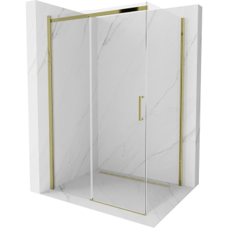 Mexen Omega výsuvná sprchová kabina 110 x 80 cm, průhledná, zlatá - 825-110-080-50-00