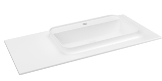 BRAHEA umyvadlo 96,6x51,5cm, rockstone, pravé, bílá mat BT097R