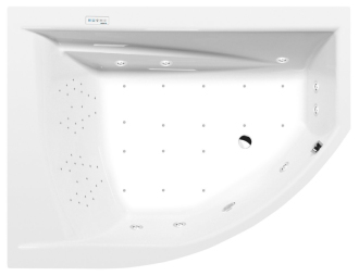 TANDEM L hydromasážní vana, 170x130x50cm, Highline Hydro-Air, chrom 57219