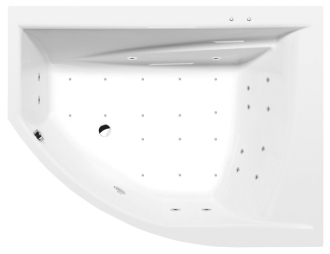 TANDEM R hydromasážní vana, 170x130x50cm, Active Hydro-Air, chrom 57221