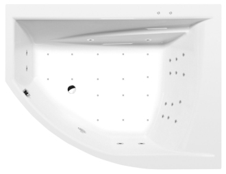 TANDEM R hydromasážní vana, 170x130x50cm, Attraction Hydro-Air, chrom 57223