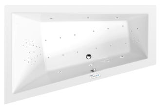 TRIANGL L hydromasážní vana, 180x120x50cm, Highline Hydro-Air, chrom 57267