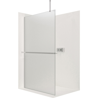 CERANO Sprchová zástěna Walk-in Onyx Top L/P +držák chrom, mléčné sklo 150x200
