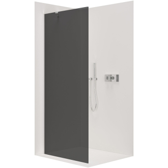 CERANO Sprchová zástěna Walk-in Onyx Y L/P chrom, grafitové sklo 130x200