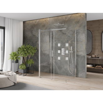 Mexen Omega 3stěnný sprchový kout, výsuvný 100x80, transp., chrom 825-100-080-01-00-3S