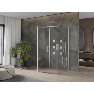 Mexen Omega 3stěnný sprchový kout, výsuvný 100x100, transp., chrom 825-100-100-01-00-3S
