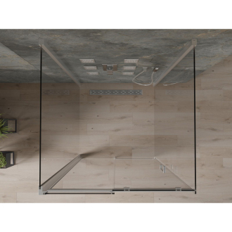 Mexen Omega 3stěnný sprchový kout, výsuvný 100x100, transp., chrom 825-100-100-01-00-3S