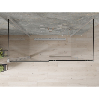 Mexen Omega 3stěnný sprchový kout, výsuvný 140x80, transp., chrom 825-140-080-01-00-3S