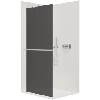 CERANO Sprchová zástěna Walk-in Onyx Y L/P +držák chrom, grafitové sklo 130x200
